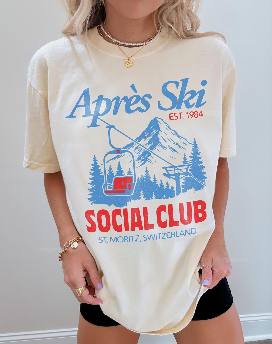 Vintage Apres Ski Shirt, Retro 90s Ski Resort Graphic Tee, Oversized Comfort Colors T-Shirt | Etsy (US)
