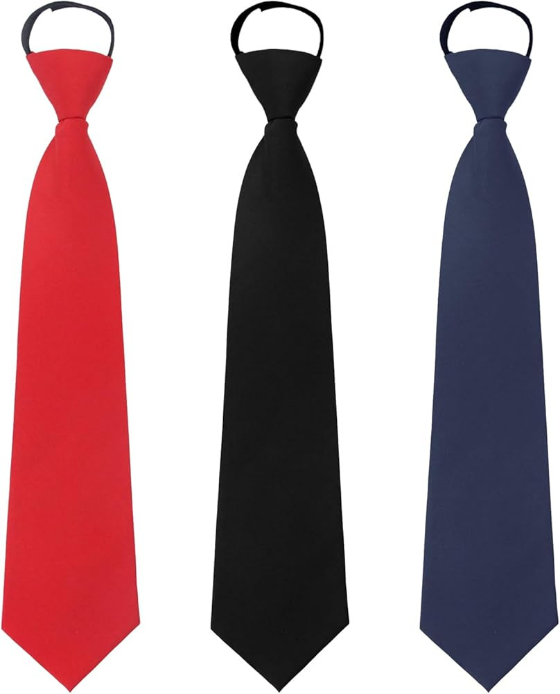 Ties for Women, School Ties for Girls, Adjustable Black/Red Pre-tied Zipper Tie for Uniforms, 14"... | Amazon (US)