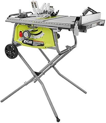 Ryobi 10 in. Portable Table Saw with Rolling Stand with a Powerful 15 Amp Motor and Onboard Stora... | Amazon (US)