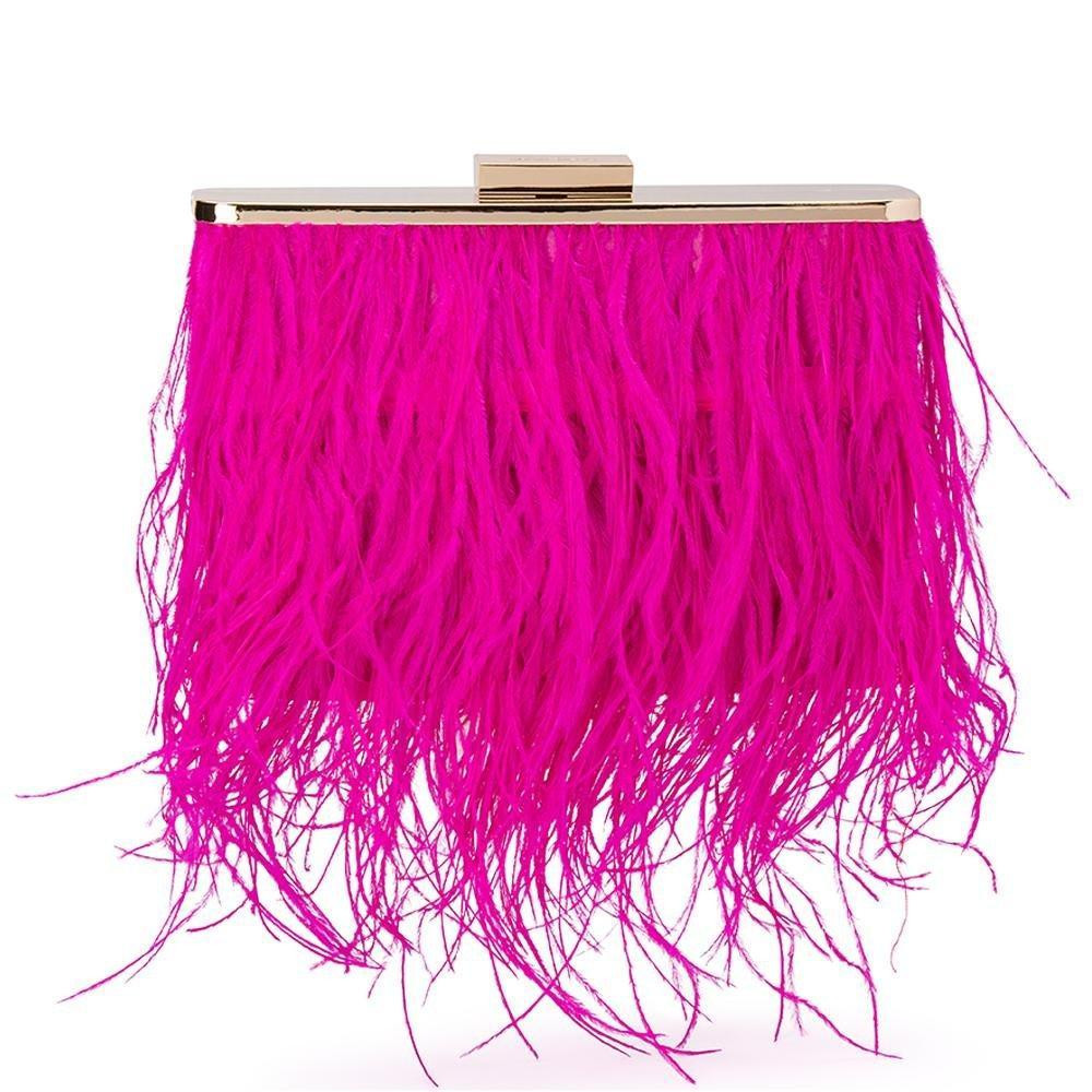 ESTELLE Fuchsia Feather Clutch | Olga Berg (AU)