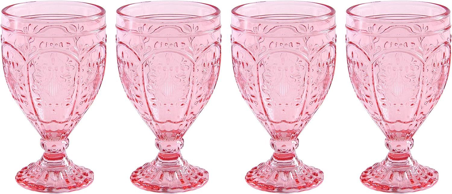 Fitz and Floyd Trestle Goblet, 4 Count (Pack of 1), Blush | Amazon (US)