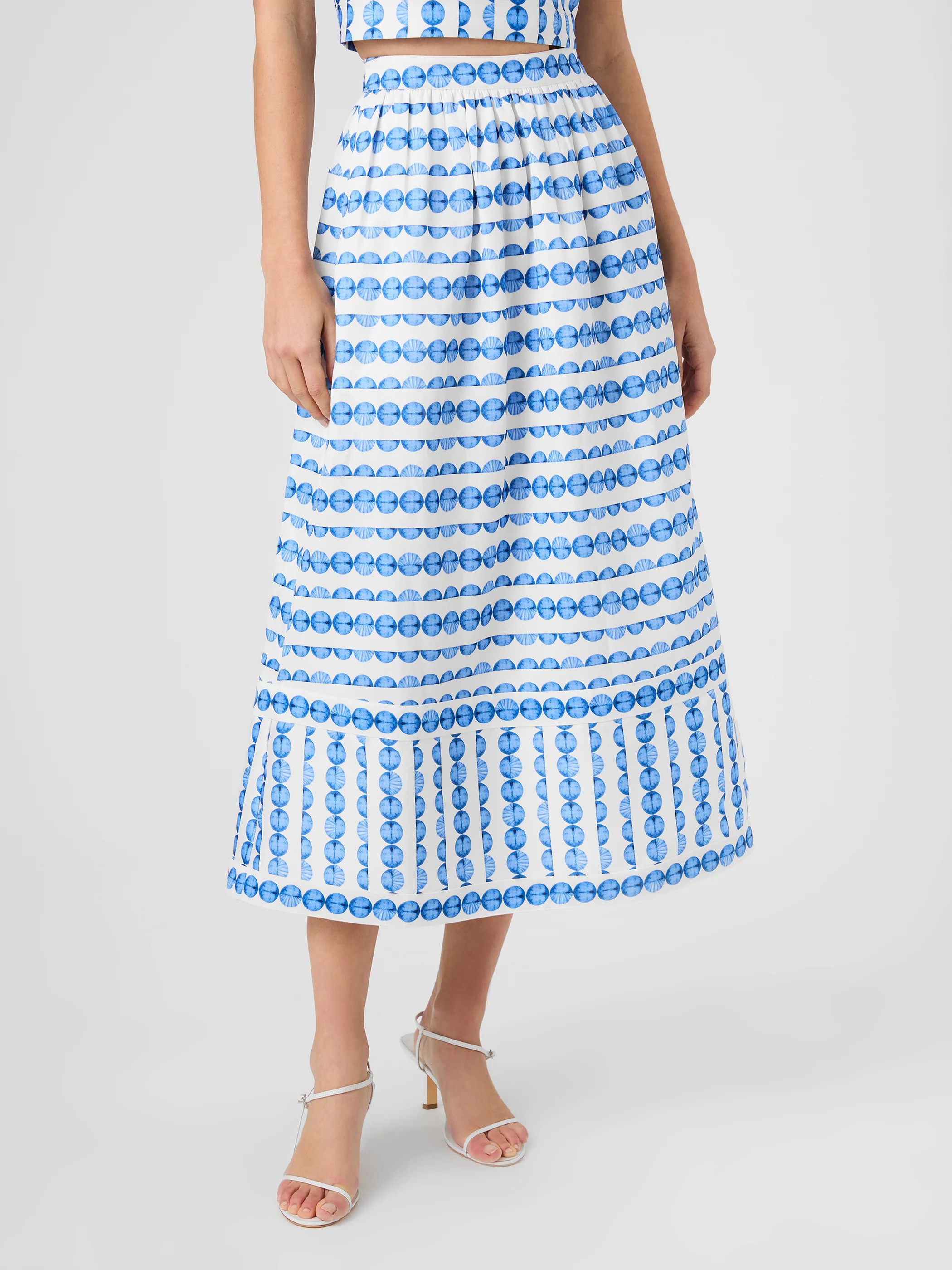 STRUCTURED TAFFETA MIDI SKIRT | French Connection (US)