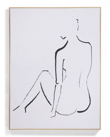 30x40 Sitting Sketch Canvas Hanging Wall Art | TJ Maxx