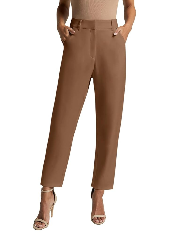 NIMIN Women High Waisted Dress Work Ankle Pants Long/Regular/Short Office Business Casual Trouser... | Amazon (US)