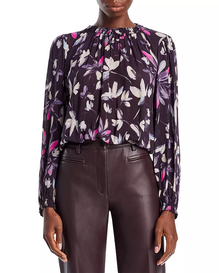 Floral Print Smocked Trim Top | Bloomingdale's (US)
