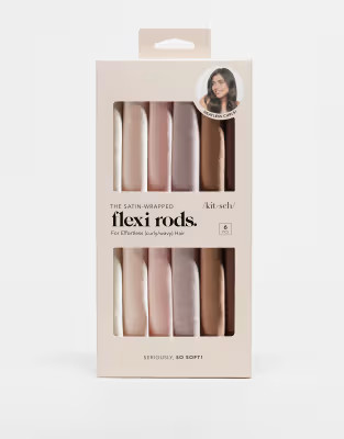 Kitsch Satin-Wrapped Flexi Rods 6 Pack - Rosewood | ASOS (Global)