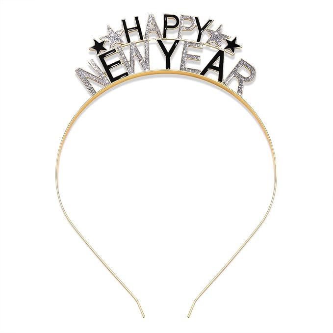 Happy New Year Headbands for Women, New Year’s Eve Hat Star Hairbands New Year Party Supplies H... | Amazon (US)