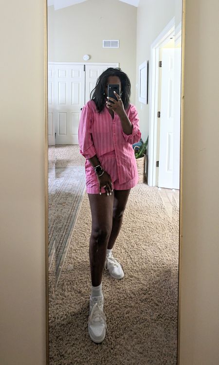 Say hello to my summer uniform. Boxer style pull on shorts with a button down! I'm also loving that the sneaker trend is still going strong so I'll be paring them with higher ankle socks and lots of jewelry. 

#LTKstyletip #LTKshoecrush #LTKfamily