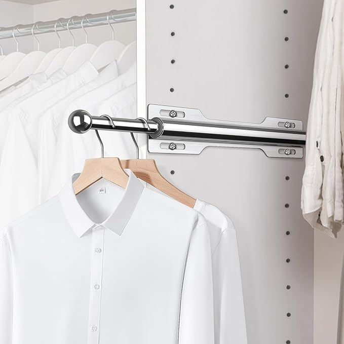 12" Valet Rod for Closet Pull Out (1 Pack, Chrome) | Amazon (US)