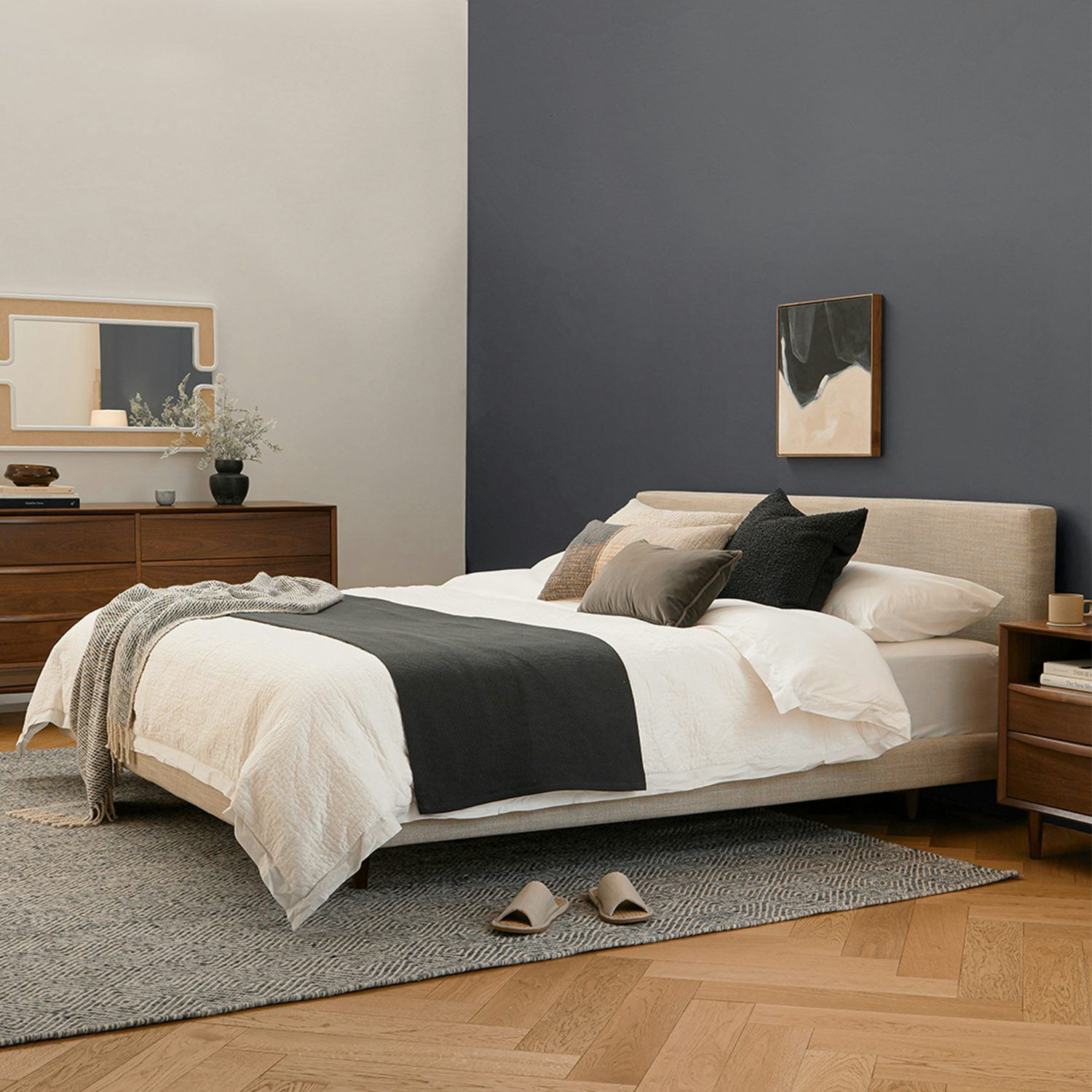 Tessu King Low Profile Upholstered Bed - Clay Taupe | Article
