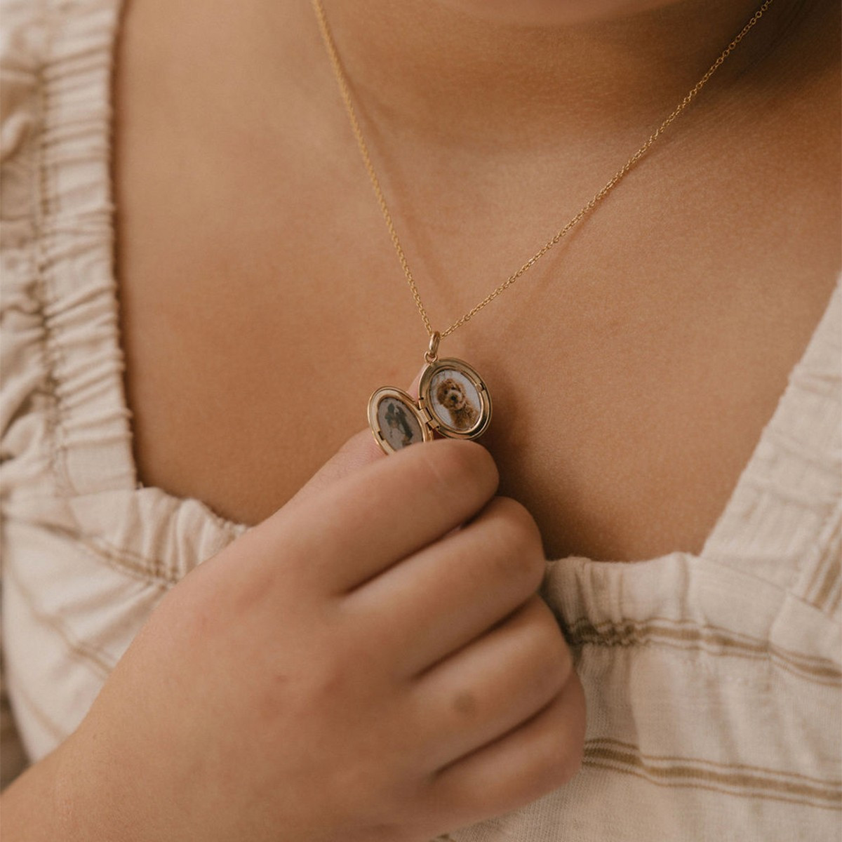Mini Oval Locket Necklace | The Little's Collection | Made by Mary (US)