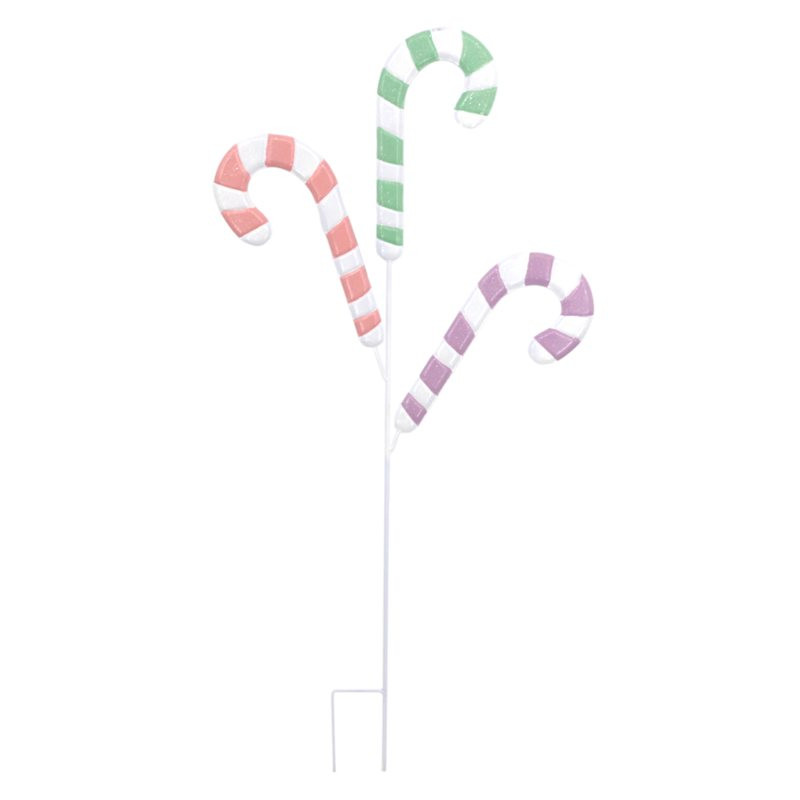 Mrs. Claus' Bakery Pastel Candy Cane Yard Stake, 35" | At Home