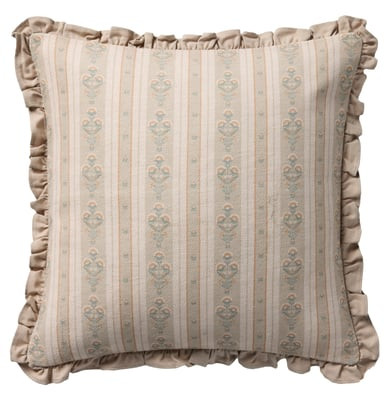 Liesel Pillow PCJ-0040 Ivory Cotton Striped | Rugs Direct