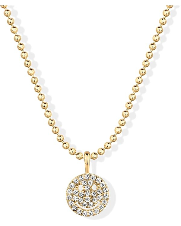 PAVOI 14K Gold Plated Dainty Cubic Zirconia Pendant Necklace for Women | Dot, Elephant, Butterfly... | Amazon (US)