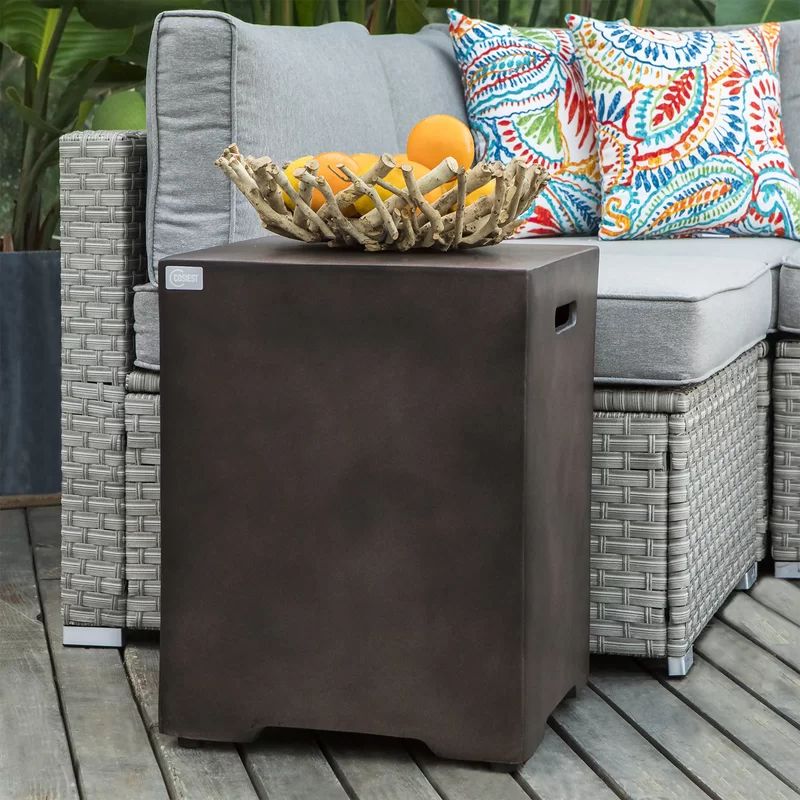 Outdoor Hideaway Table for Gas Fire Pit Propane Tank Cover | Wayfair North America