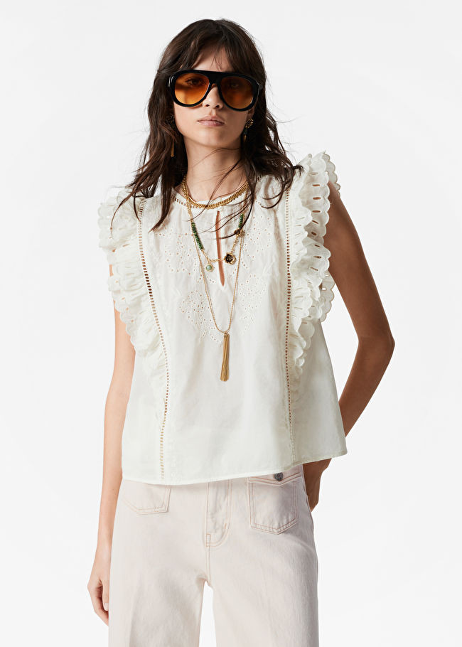 Embroidered Frill Top | & Other Stories UK