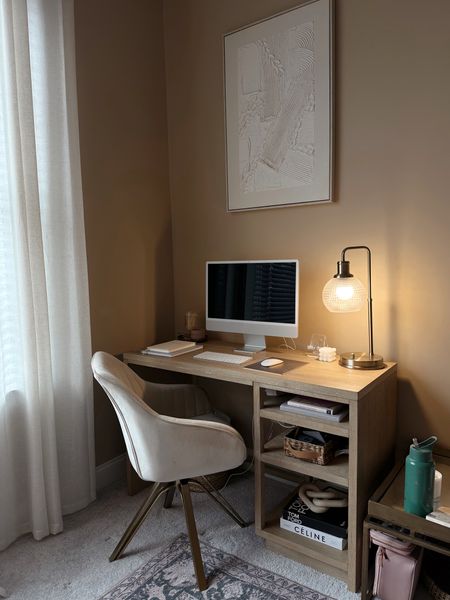 Home office decor inspo! Pottery Barn desk, Mac desktop, Amazon office chair, Kirklands neutral wall art

#LTKhome #LTKSale #LTKFind