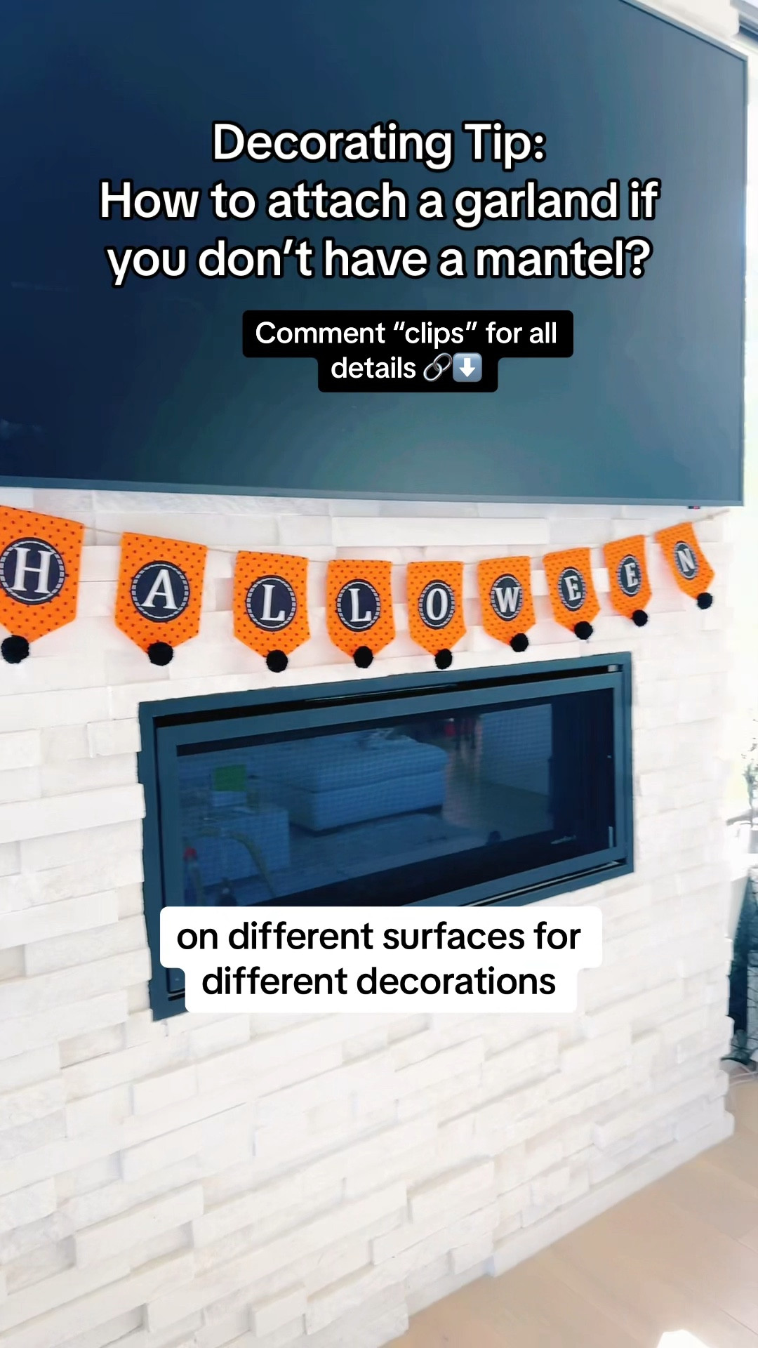 How to attach a garland without a mantle? ⬇️🔗 

#LTKSeasonal #LTKHalloween #LTKHoliday