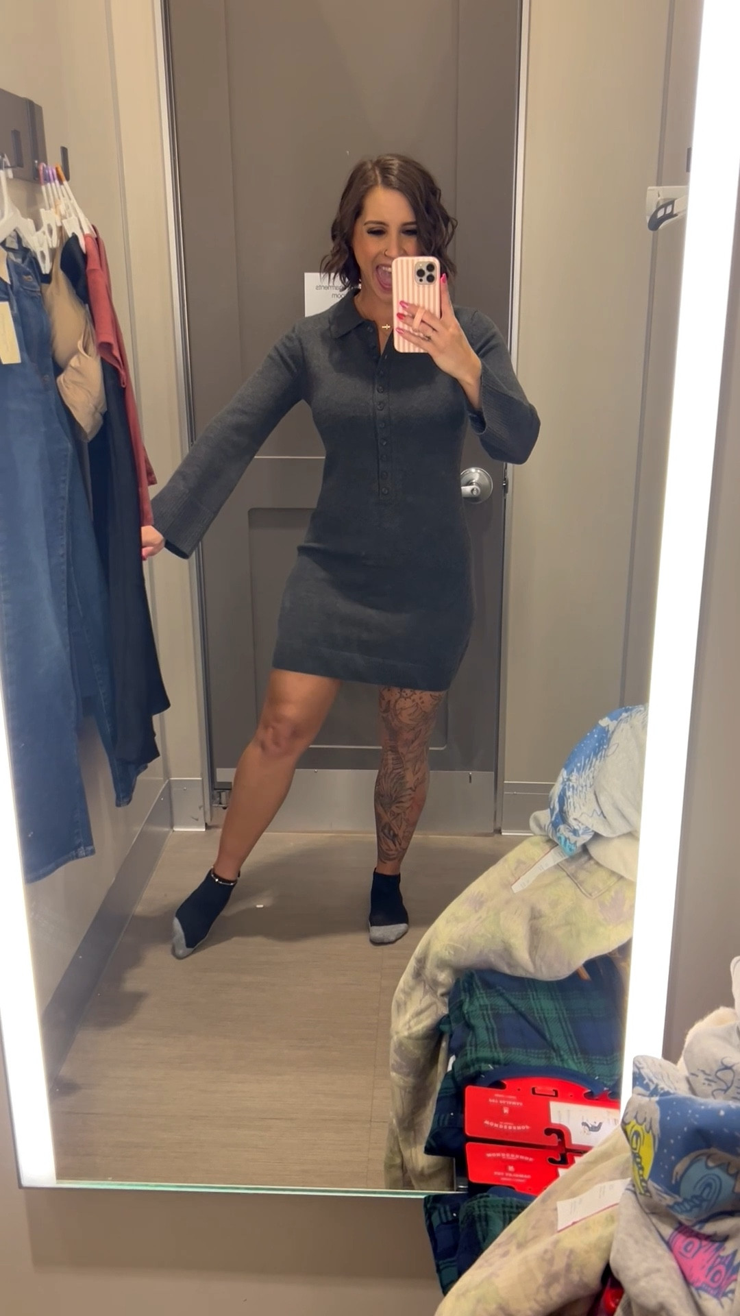 I love sweater dresses! This one is so soft and comfortable. It has functional buttons at the top. I’m wearing a small. 

Sweater dresses, workwear, work dress, Thanksgiving outfit, sweater, grey dress, grey sweater dress, Alicia Bice, does it come in pink blog

#LTKSeasonal #LTKFindsUnder50 #LTKHoliday