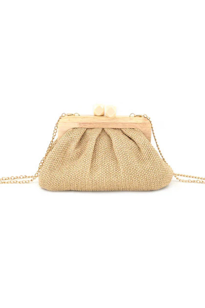 Lia Khaki Straw Clutch Bag | The Willow Tree