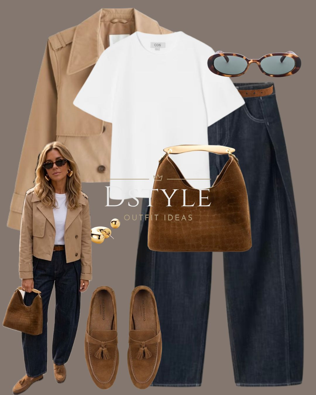 Classic transitional style, simplified. 🧥 Styled a cropped trench jacket with wide-leg dark denim, suede tassel loafers, and a structured shoulder bag. 

#LTKfall #LTKshoecrush #transitionaloutfit #streetstyle #capsulewardrobe #chicoutfit

#LTKootd #LTKWorkwear