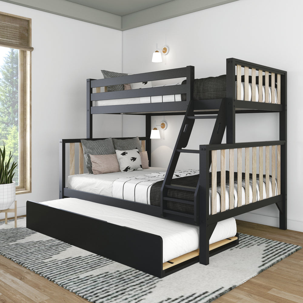 Scandinavian Twin Over Full Bunk Bed With Trundle | max & lily