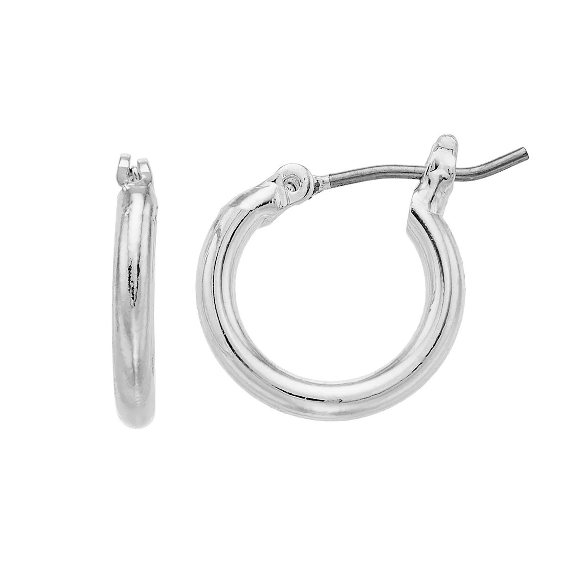 LC Lauren Conrad Silver Tone Nickel Free Hoop Earrings | Kohl's