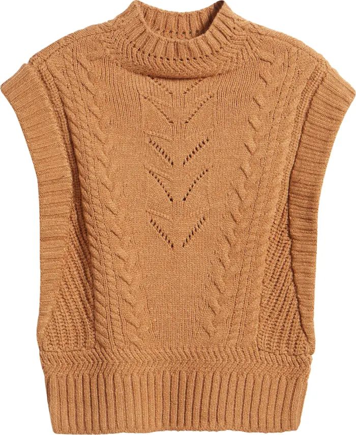 Wit & Wisdom Cable Stitch Mock Neck Sweater Vest | Nordstrom | Nordstrom