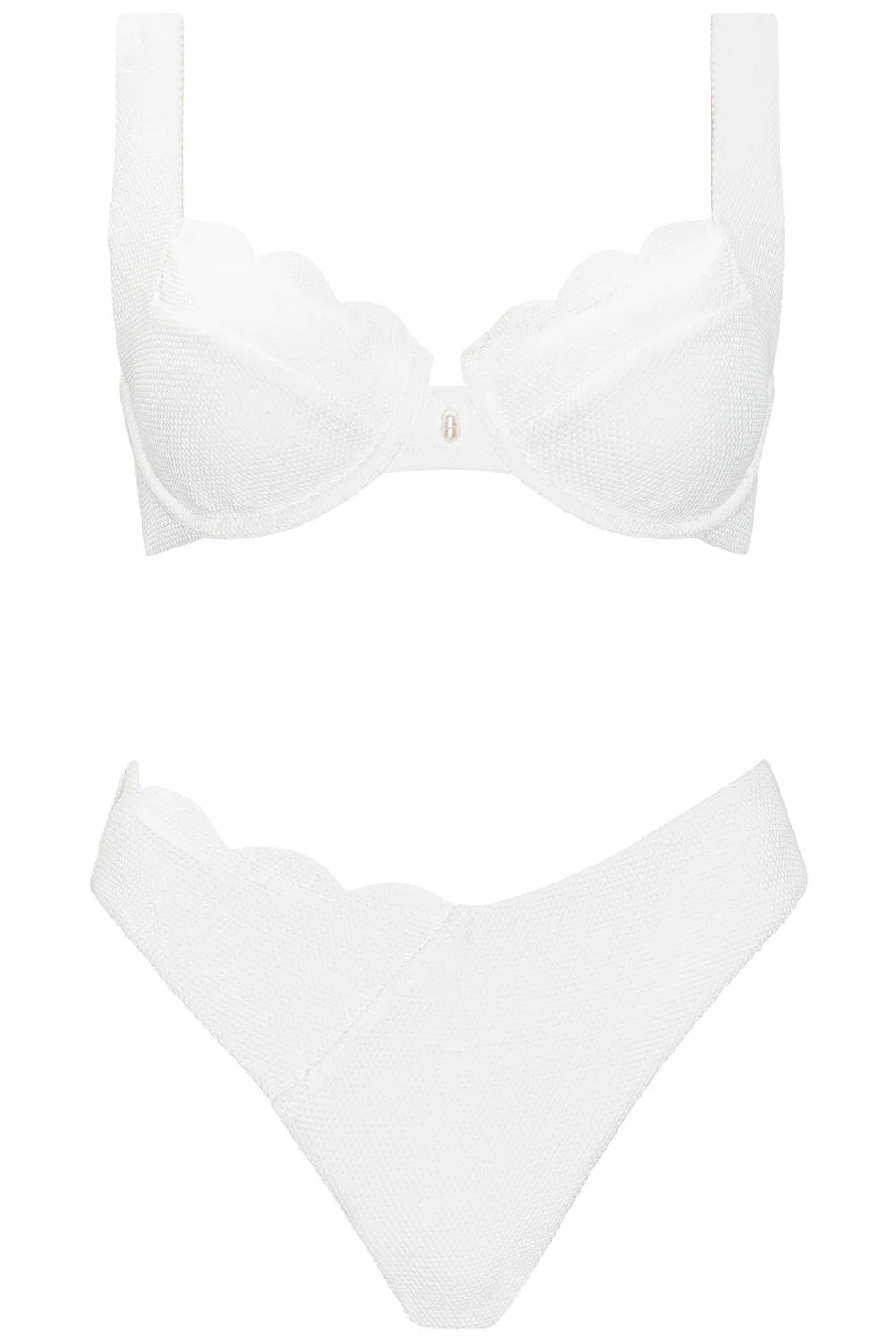 Laguna Bikini Scalloped White Set | VETCHY LLC