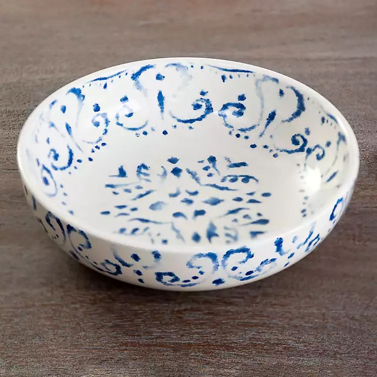 New!Blue Tuscan Scroll Bowls, Set of 4 | Kirkland's Home