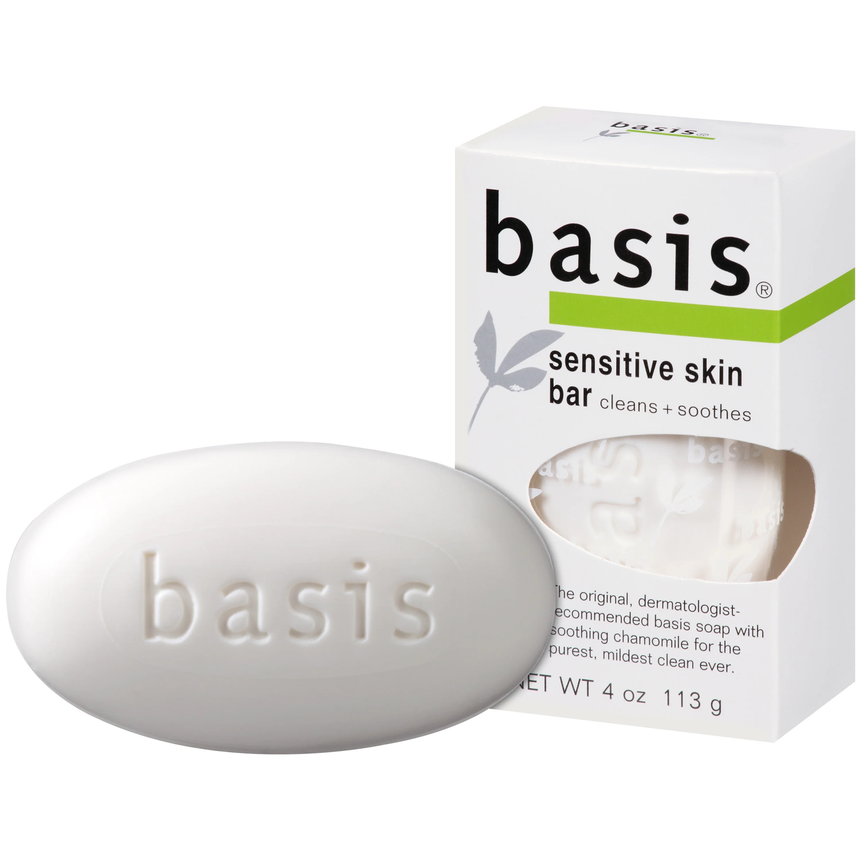 Basis Sensitive Skin Bar Soap - Unscented Soap Bar For Sensitive Skin - 4 oz. | Walmart (US)