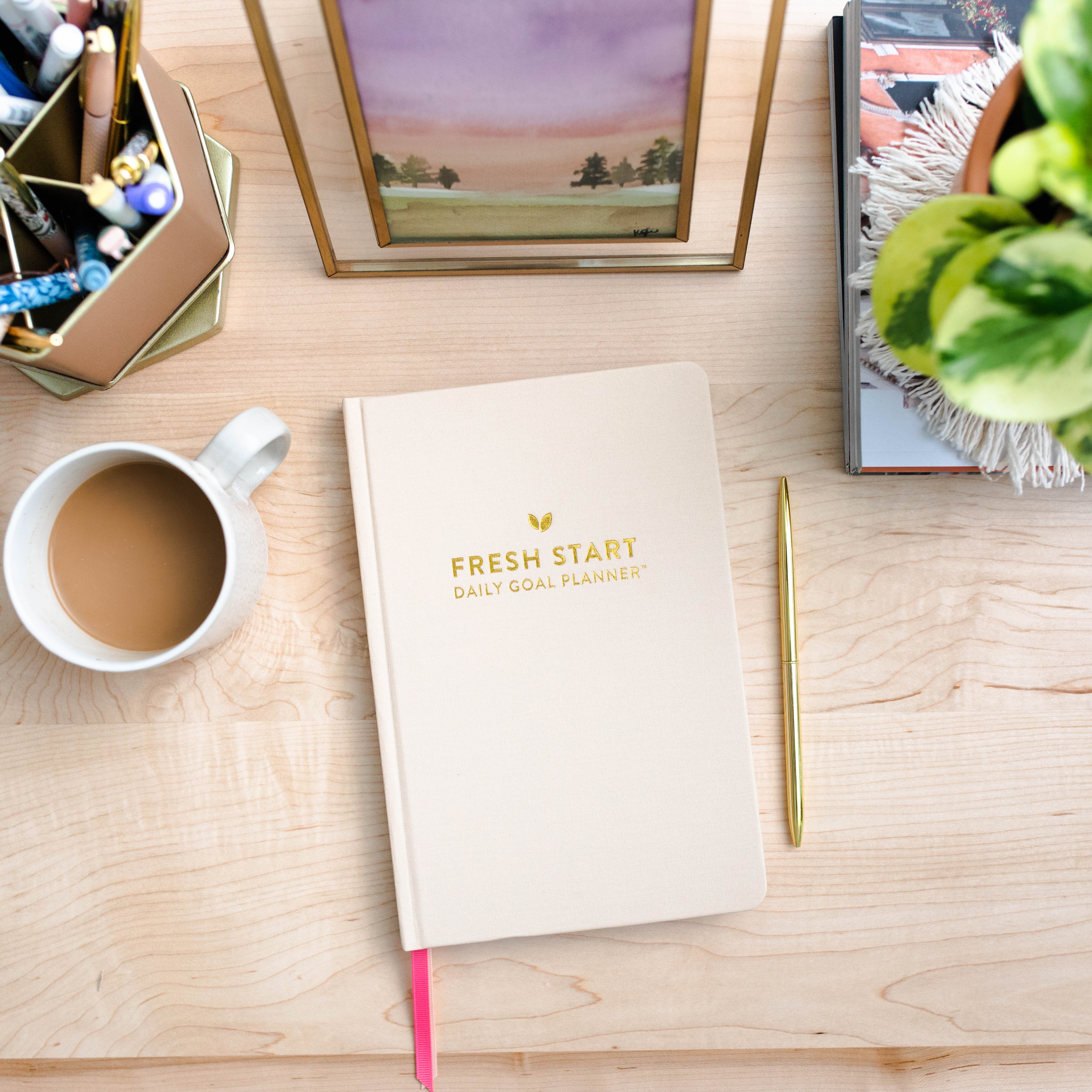 Fresh Start Daily Goal Planner® | Undated (Natural Linen Casebound) | Cultivate What Matters