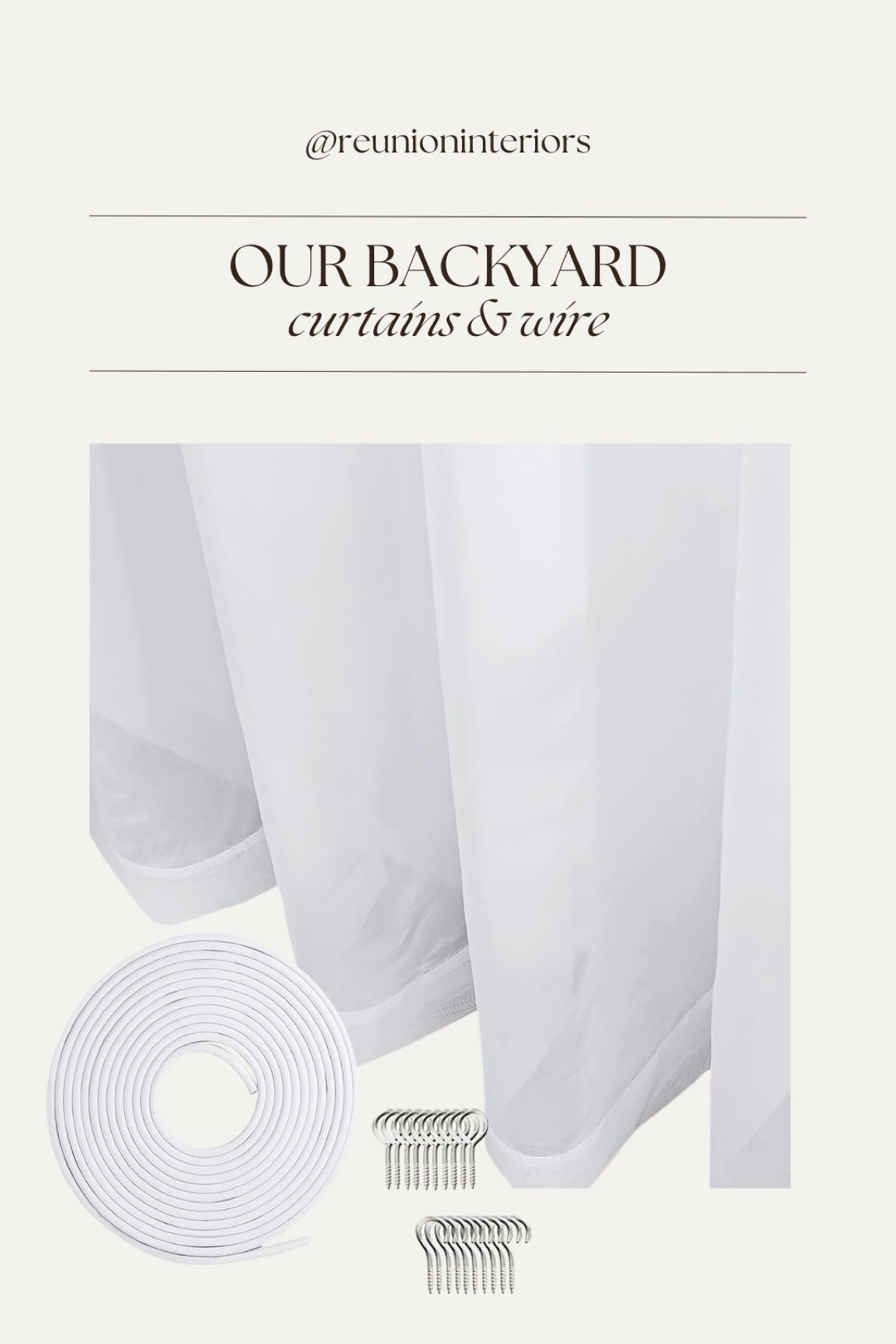 Backyard curtains and wire 🤍

#LTKSeasonal #LTKsalealert #LTKhome