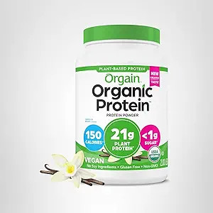 Orgain Organic Vegan Protein Powder, Vanilla Bean - 21g Plant Protein, 4g Prebiotic Fiber, No Lac... | Amazon (US)
