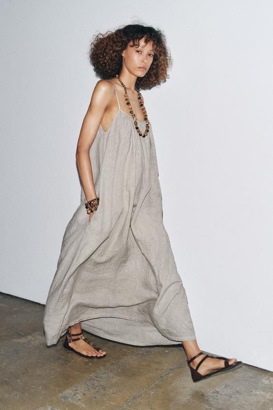 100% LINEN STRAPPY DRESS ZW COLLECTION | Zara Canada