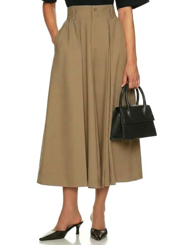 Cicy Bell Women Pleated Midi Skirt Casual Dressy High Waisted A-Line Skirt | Amazon (US)