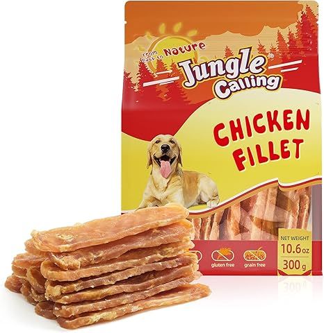 Jungle Calling Dog Treats Chicken Jerky Training Treats, Slow Roasted Snacks for Medium and Large... | Amazon (US)