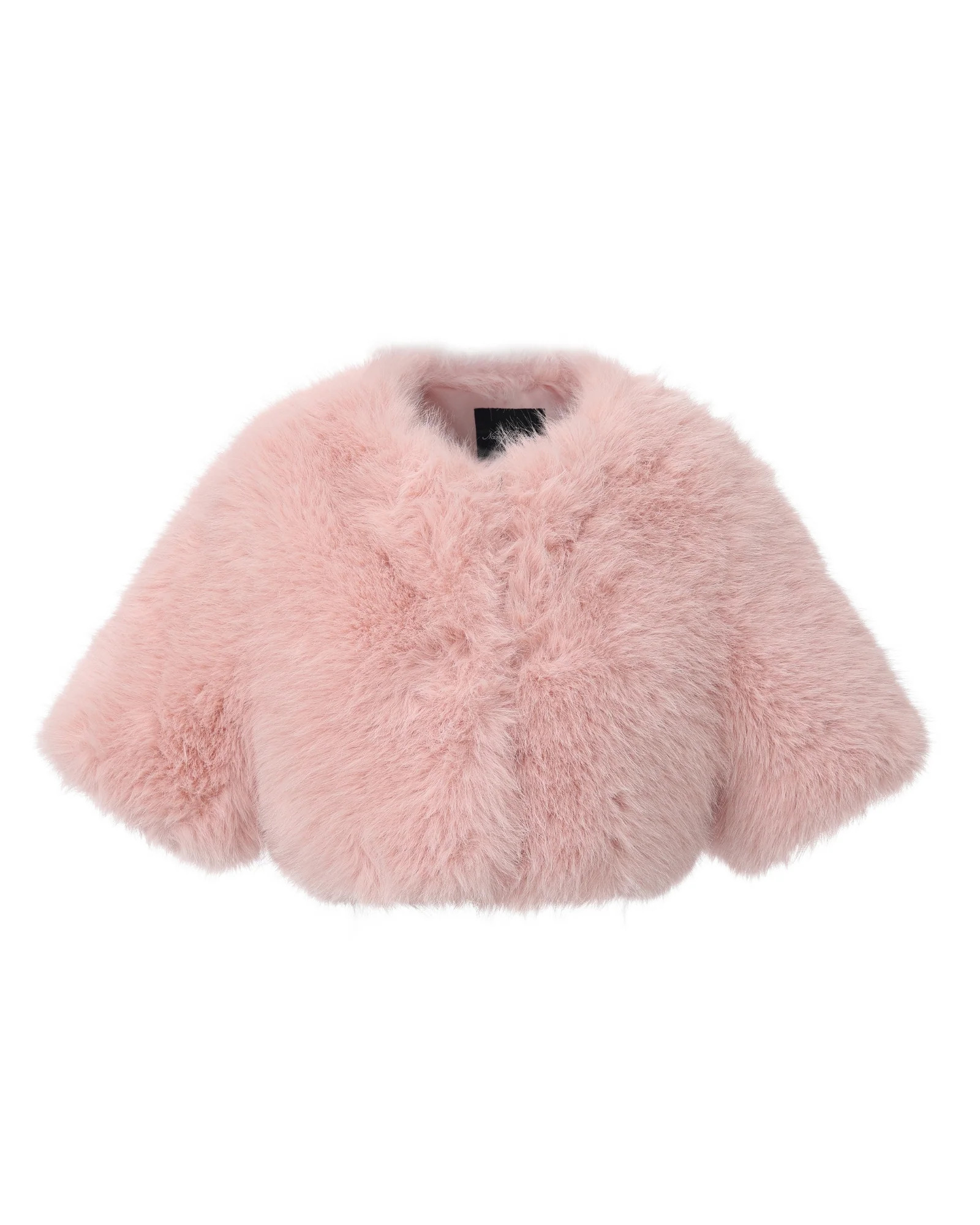 Thalia Cropped Faux Fur Jacket (Pink) | Elegant Faux Fur Jacket | Nana Jacqueline