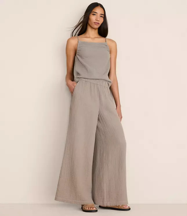 Lou & Grey Triple Cloth Palazzo Pants | LOFT
