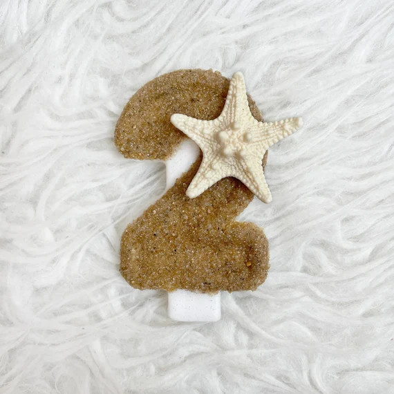 Summer Beach Starfish Birthday Number Candle Comes in Any - Etsy | Etsy (US)