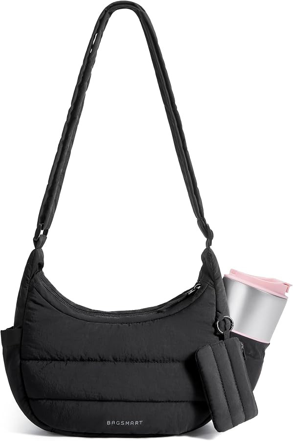 BAGSMART Crossbody Purses for Women with Adjustable Strap, Small Puffer Hobo Bags, Compact Fluffy... | Amazon (US)