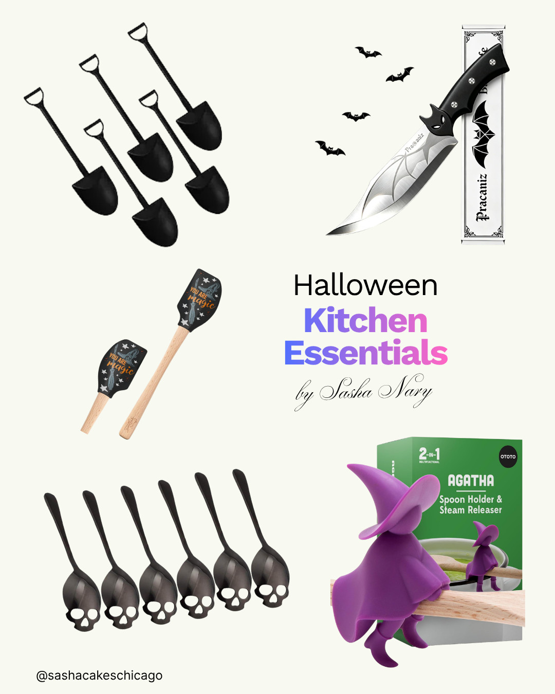 Upgrade your cooking and baking setup with these spooky Halloween kitchen essentials! 🖤🦇 From shovel spoons and skull tea spoons to bat chef knives, magic spatulas, and the cutest purple witch spoon holder, these unique tools make holiday prep so much fun. Tap the link to shop this exact collection!

(Commissionable link: I may earn a small commission if you make a purchase through my link, at no extra cost to you.) 

 #LTKHome