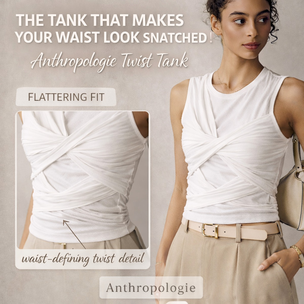 This Anthropologie twisted crew-neck tank is designed with a flattering wrap detail that visually defines the waist and elevates any outfit. A chic fitted tank that pairs perfectly with jeans, trousers, or skirts for effortless, feminine style. The ultimate elevated basic for polished everyday looks.

#FlatteringFit #SnatchedWaist #AnthroStyle #FittedTank #ChicBasics #FeminineStyle #EverydayChic #StyledOutfit #ElevatedEssentials #SpringOutfits 

 #LTKSpringSale #LTKSeasonal
