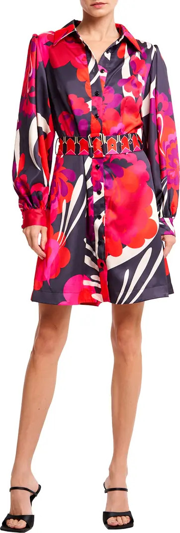 Billy Floral Print Long Sleeve Shirtdress | Nordstrom