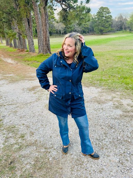 This rain coat cinches at the waist for a flattering look. Perfect travel outfit or Alaska cruise outfit! Layers are key! 

#LTKover40 #LTKtravel #LTKSeasonal