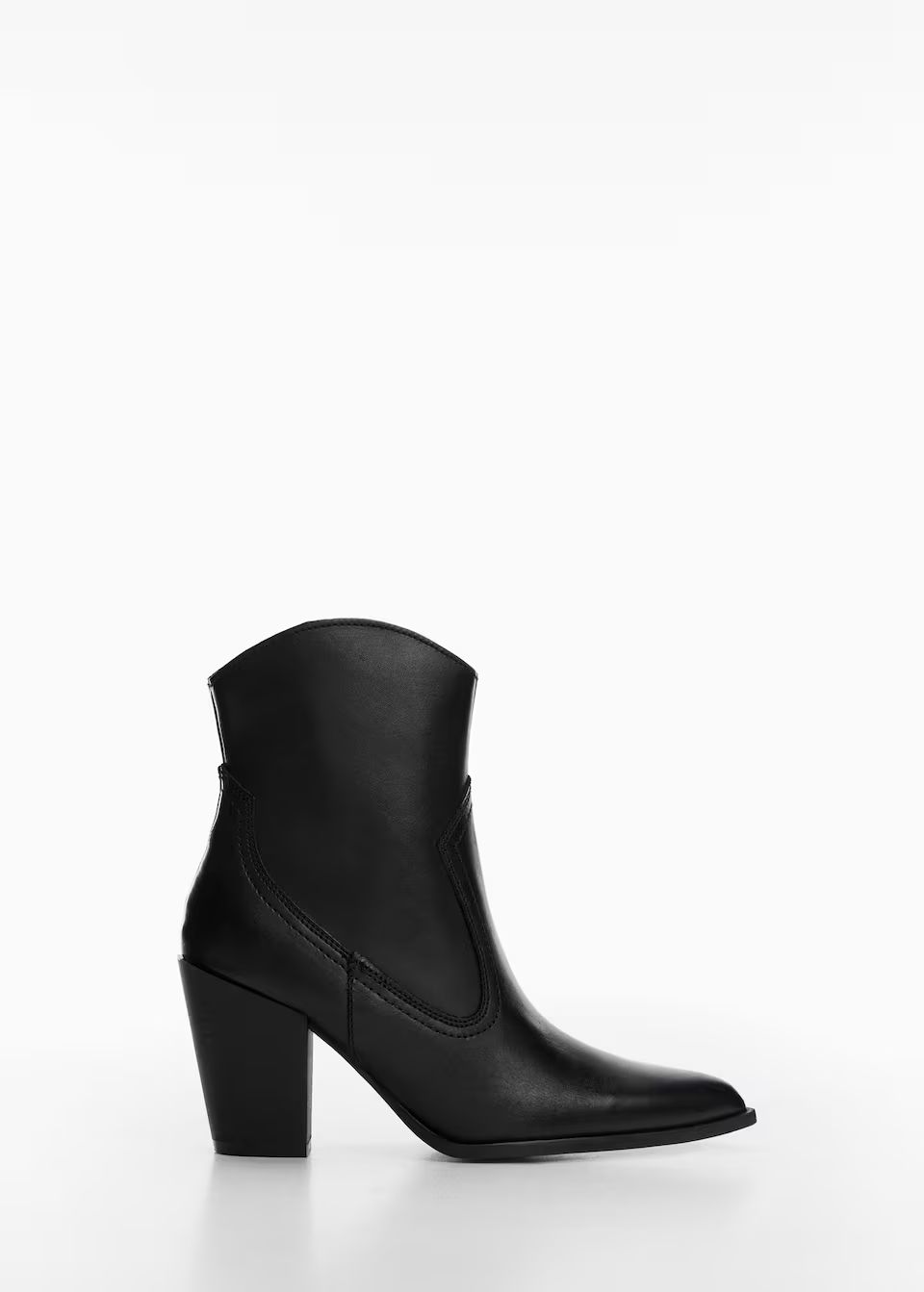 Cowboy style leather ankle boots -  Women | Mango USA | MANGO (US)