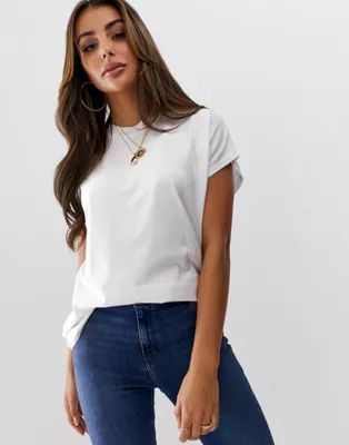 ASOS DESIGN oversized cap sleeve t-shirt in white | ASOS US