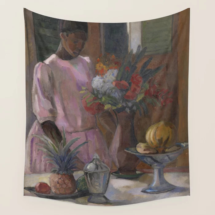 African American Masterpiece Rose Sets Easter Lilies at the Table still life by Astrid Holm Wall ... | Society6