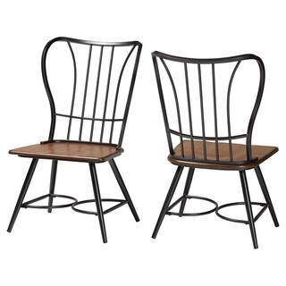 Baxton Studio Elfrida Black Metal Dining Chairs (Set of 2) 2PC-6128-HD - The Home Depot | The Home Depot