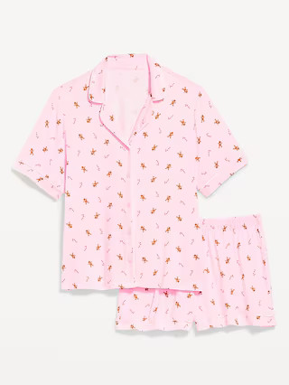 Sunday Sleep Knit Jersey Short Set | Old Navy (US)